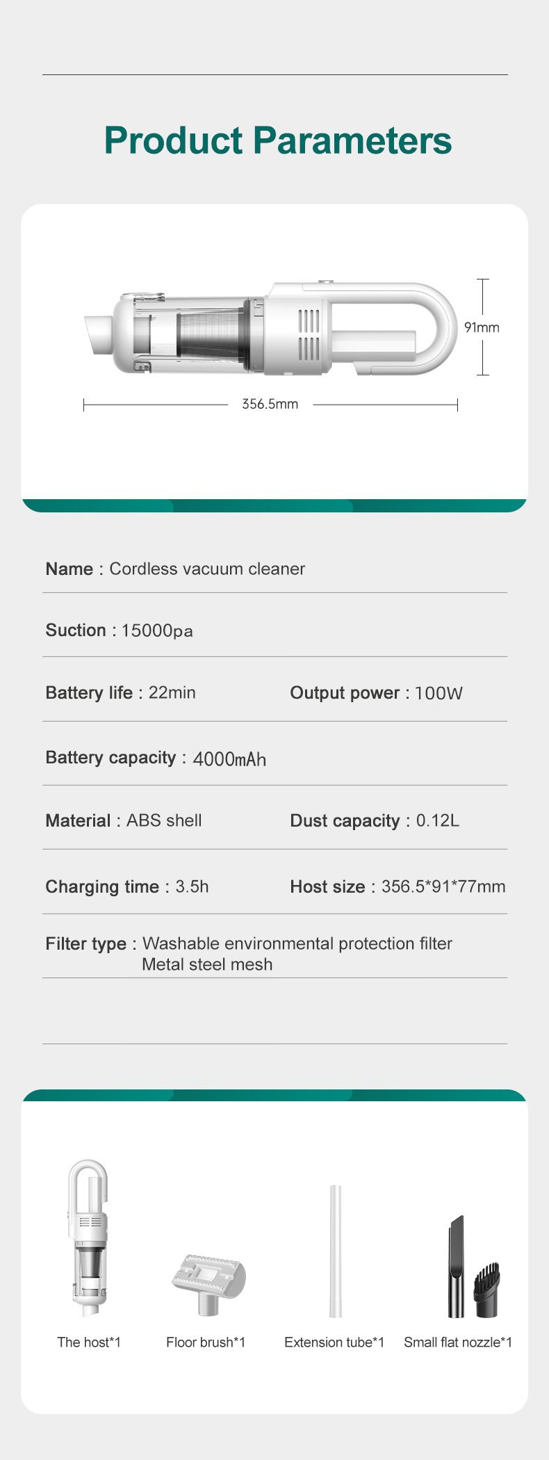 15000pa Multifunktionaler Handstaubsauger Leistungsstarker HEPA-Filter Drahtloser Staubsauger Für Den Haushalt Im Autoboden_voghion.com