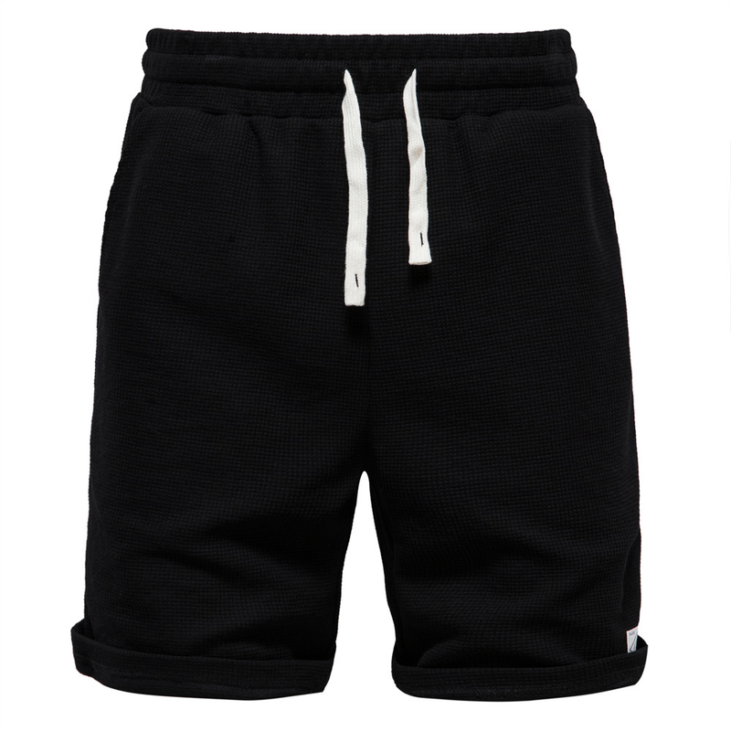 Herrenbekleidung Einfarbige Shorts Herren Sport Casual Elastische Taille Schnürshorts Mit Viertelhose Über_voghion.com