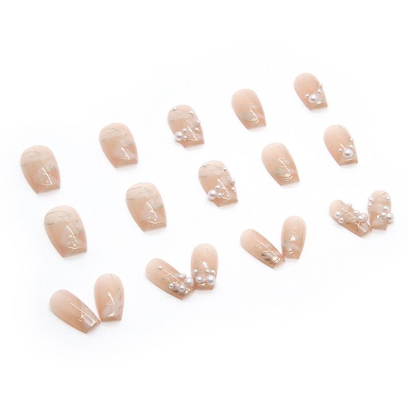 Bellezza e Salute Stile Diamante Indossabile Finito Unghie Finte Nail Art Pure Girl Bianco Ghiaccio Trasparente_voghion.com