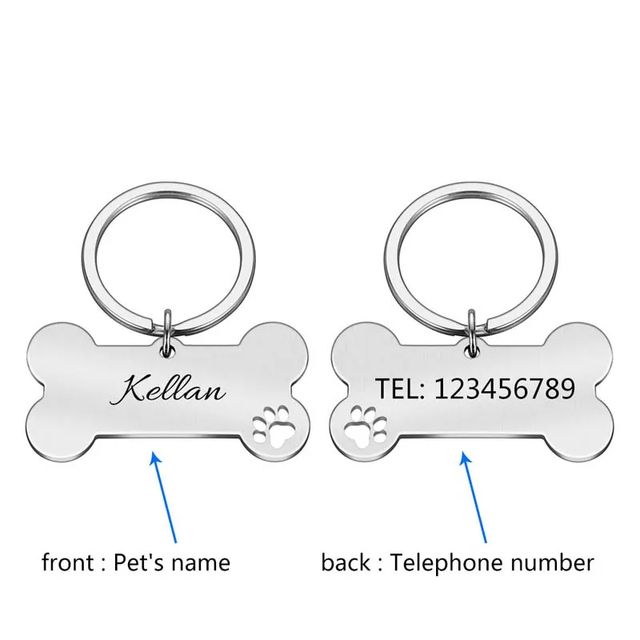 Stainless Steel Pawstrip Pet Identification Tag By PawParty Store_voghion.com