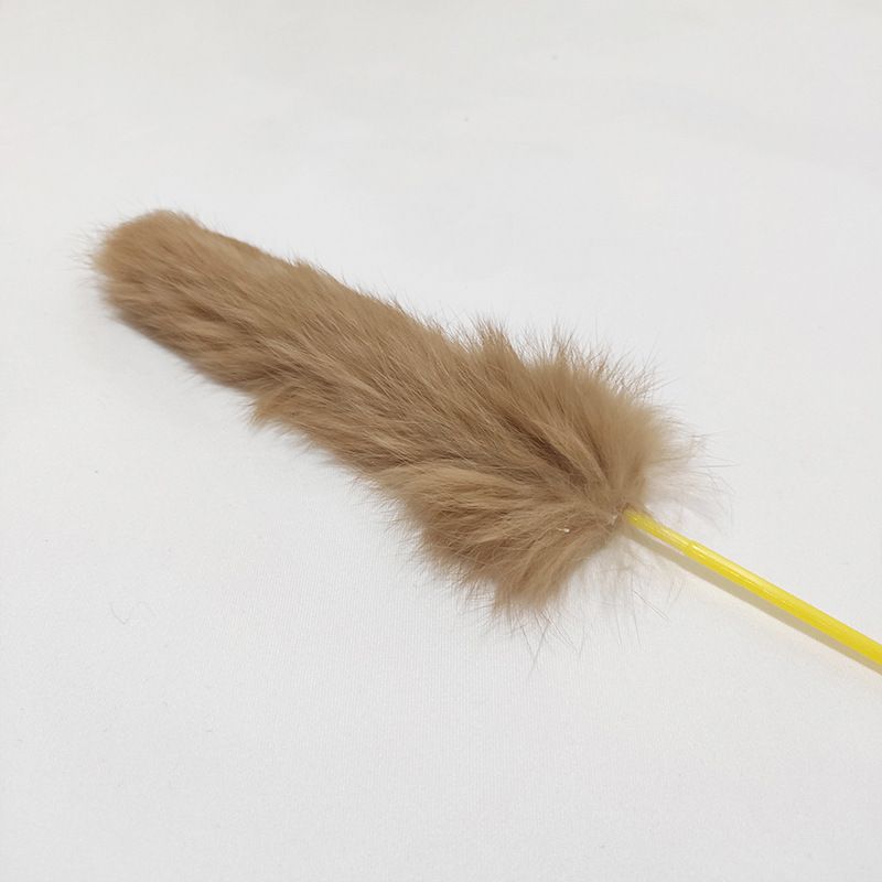 Rabbit Fur Wand Rod Toy Pet Powerful Attractor Fairy Cat Teaser Supplies_voghion.com