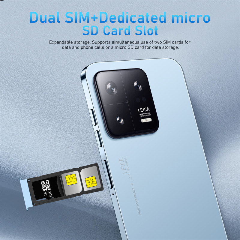 Ny M13 PRO Mobiltelefon 6,8 tum 2GB +16GB Ge 128GB Minneskort 540*960 Pixel Fingerprint Lås upp två SIM-kort och ett TF-kort Mobiltelefon_voghion.com