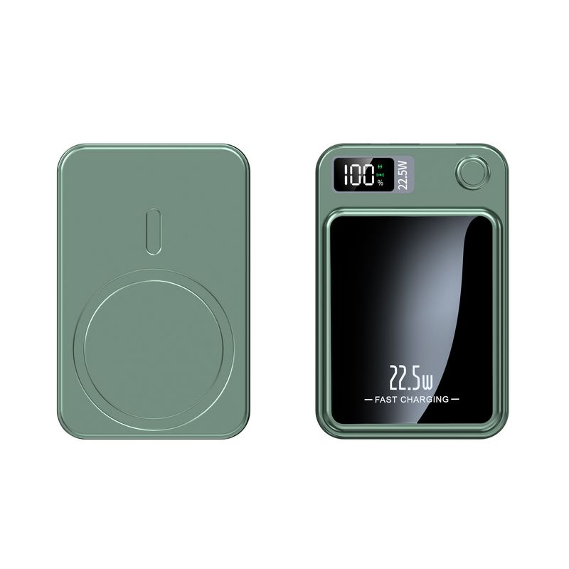 Banco de energía móvil de 10000/20000 mAh, banco de carga inalámbrico con succión magnética, cargador de teléfono portátil adecuado para dispositivos Android/Apple, pantalla de energía LED_voghion.com