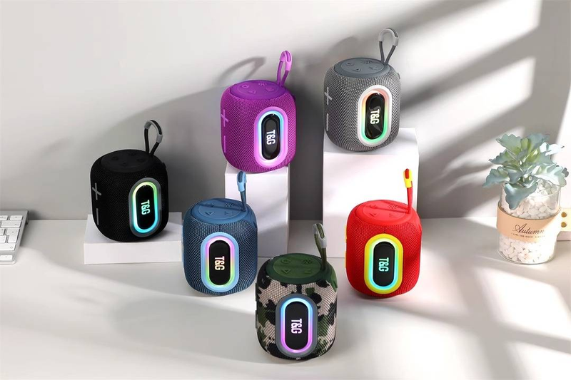 Ny TG664 trådlös bluetooth högtalare bärbar subwoofer utomhus bärbar TWS färgglada vibrerande membran ljus presenter för män och kvinnor_voghion.com
