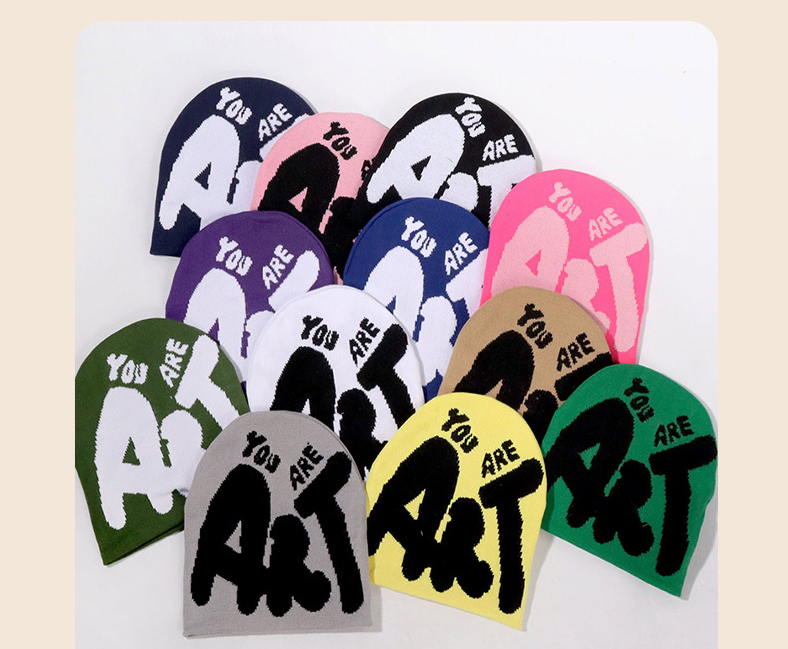 Unisex Multi-color design with casual ART letters single-sided outdoor street trend warmth_voghion.com