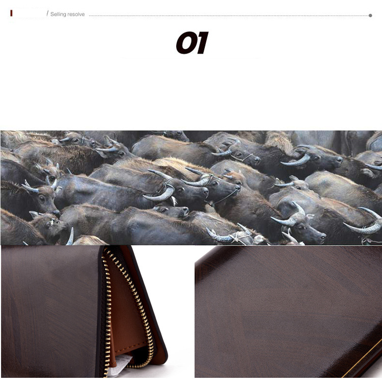 Herren Geldbörse Lang Reißverschluss Portemonnaie Portemonnaie Handtasche Herren Clutch Herren Clutch_voghion.com