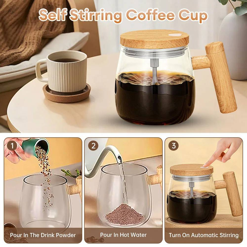Electric automatic stirring cup 400ml coffee stirring cup self-adjusting cup (without battery)_voghion.com