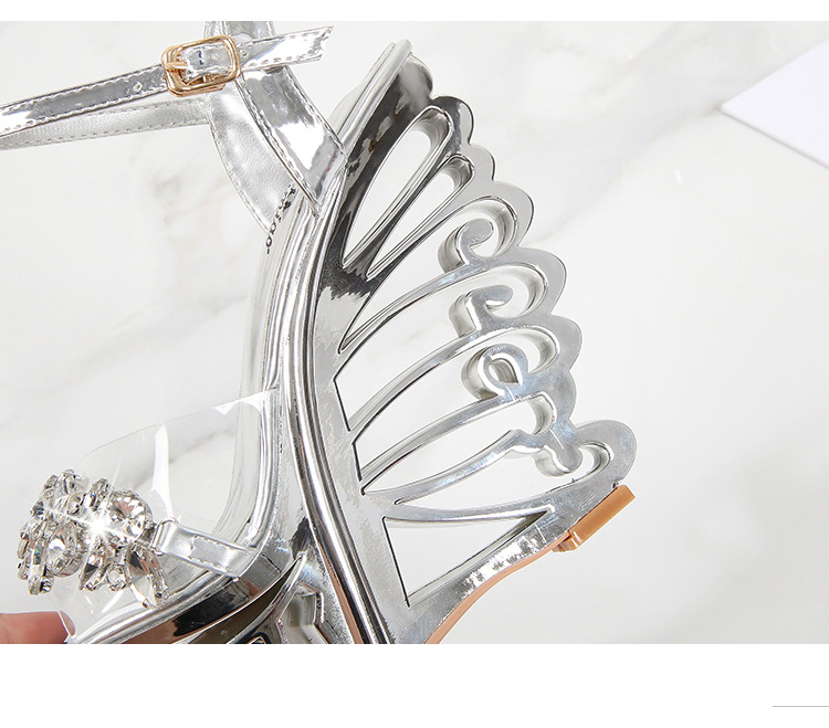 Women's Strappy High Heel Sandals - Rhinestone Decor & Comfortable Platform For Parties_voghion.com