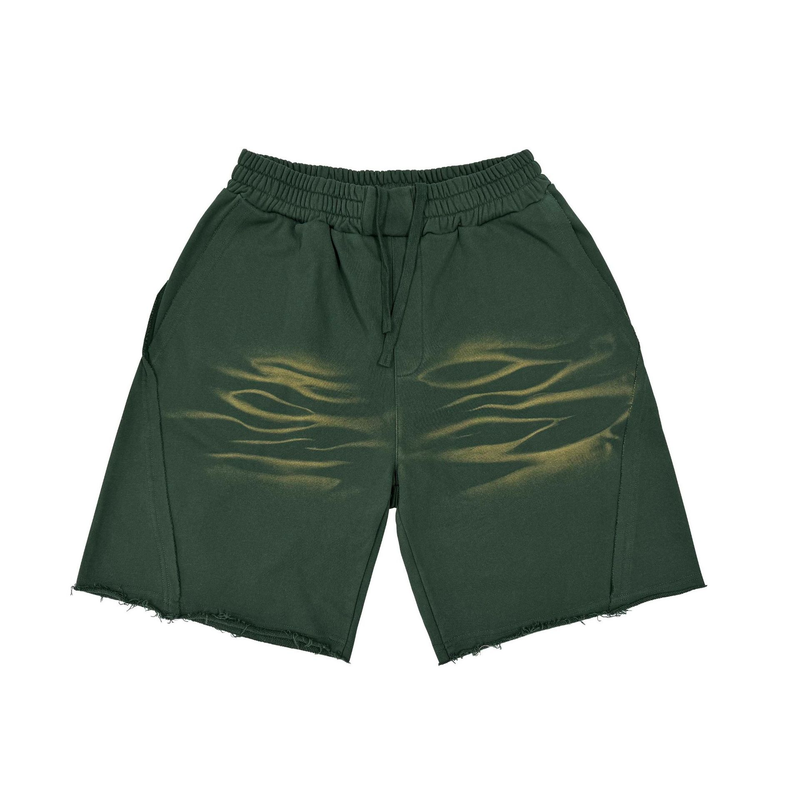 Abbigliamento da uomo, ampio, a maniche corte, stile High Street, vecchio, lavato, pantaloncini a maniche corte, completo_voghion.com