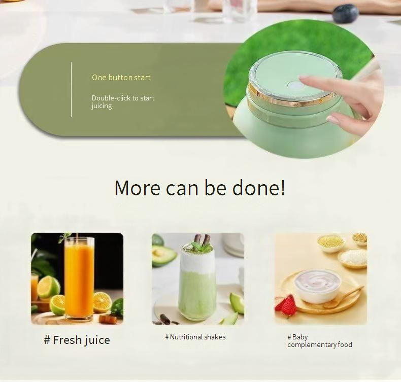 Gemet Portable Blender Cup 500ML With Dual Lids - Mini Juicer For Smoothies, Shakes & Baby Food, USB Rechargeable, 18000 RPM, BPA-Free Travel Blender_voghion.com