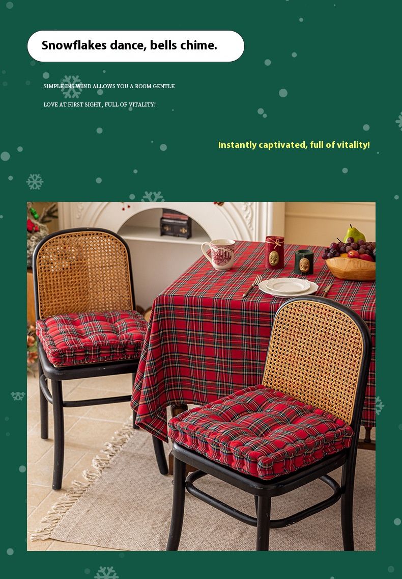 Sitzkissen mit Weihnachtsmotiv – 40 x 40 cm dickes Stuhlkissen aus PP-Baumwolle mit Lendenwirbelstütze für Zuhause und Büro_voghion.com