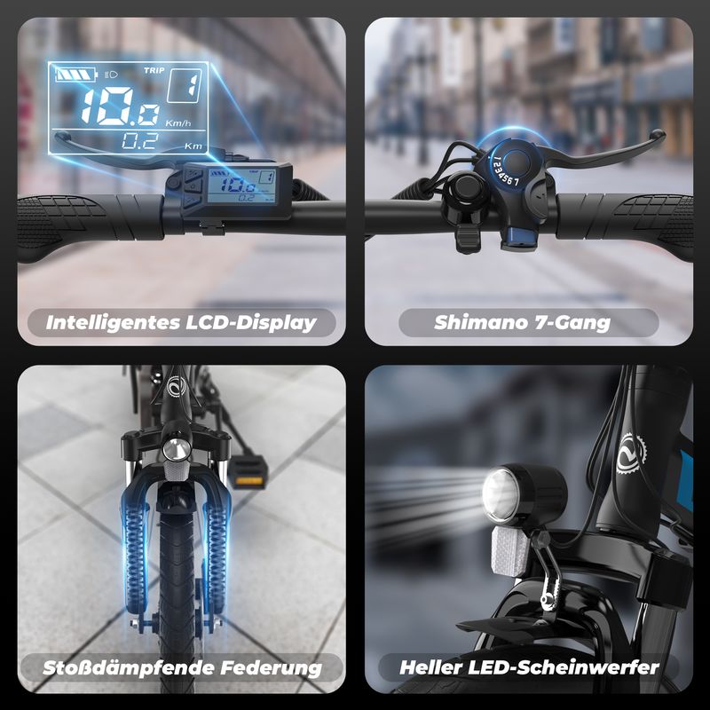 VARUN C20-1 Folding Electric Bike For Adultswith 250W Motor And 48V 13AH Removable Battery_voghion.com