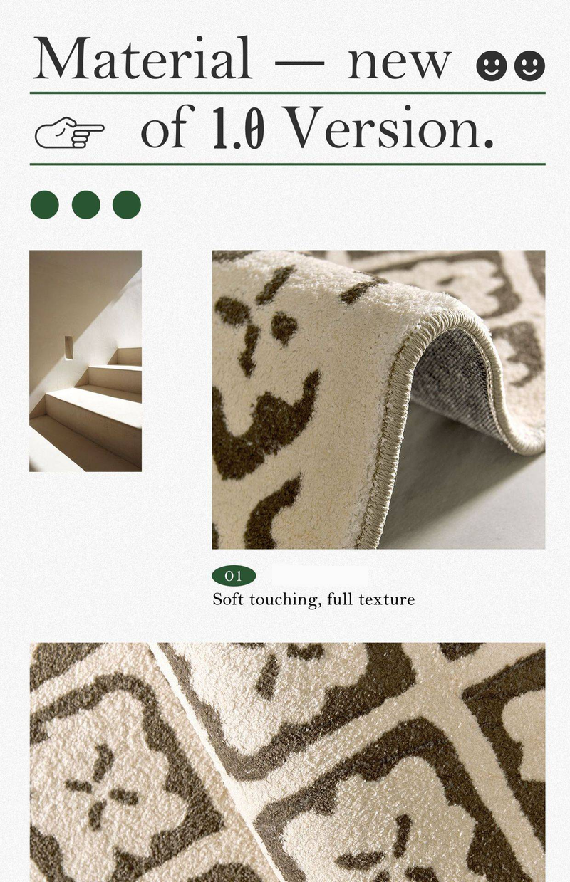 Tappeto moderno geometrico in finta lana – Tappeto in morbido poliestere per soggiorno e camera da letto (strisce, stelle, pois marocchini)_voghion.com