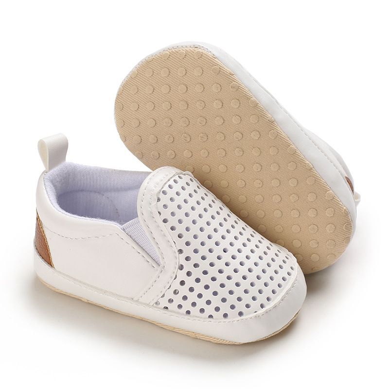 Mamma & Barn Vår och höst nya PU mjuka läderskor 0-1 år gamla babyskor mjuka sular skor för småbarn_voghion.com