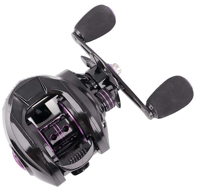 Purple Black Long Casting Lure Metal Fishing No Line Breakage Micro Object Water Drop Reel_voghion.com