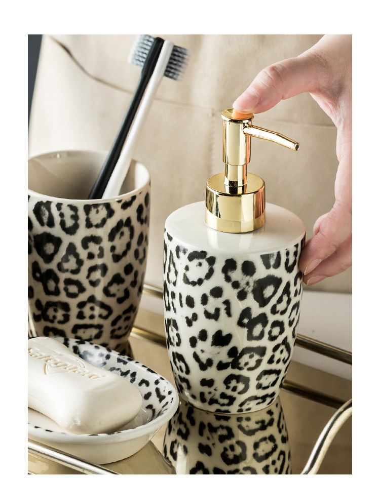Ceramic Dispenser Bottle For Soap, Shampoo & Lotion – Stylish Foam Pump With Decorative Patterns (340ml, Hotel & Home Use)_voghion.com