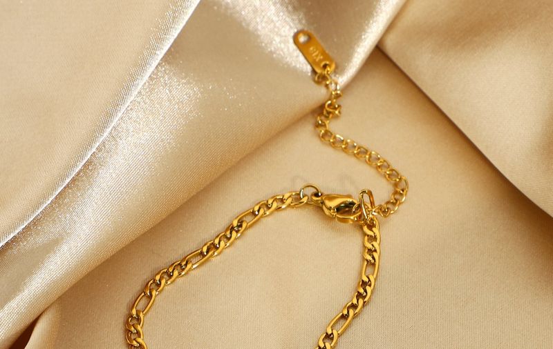 Trendy Figaro Fashion Galvanisierter Schmuck Vergoldeter Edelstahl Dünn Gestapeltes Kettenarmband Für Damen_voghion.com