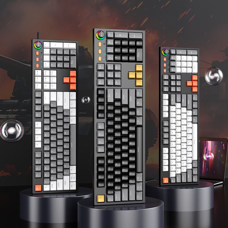 H104 Knopf Wired Mixed Light Büro Mechanische Tastatur Personalisierte Spiel Tastatur_voghion.com