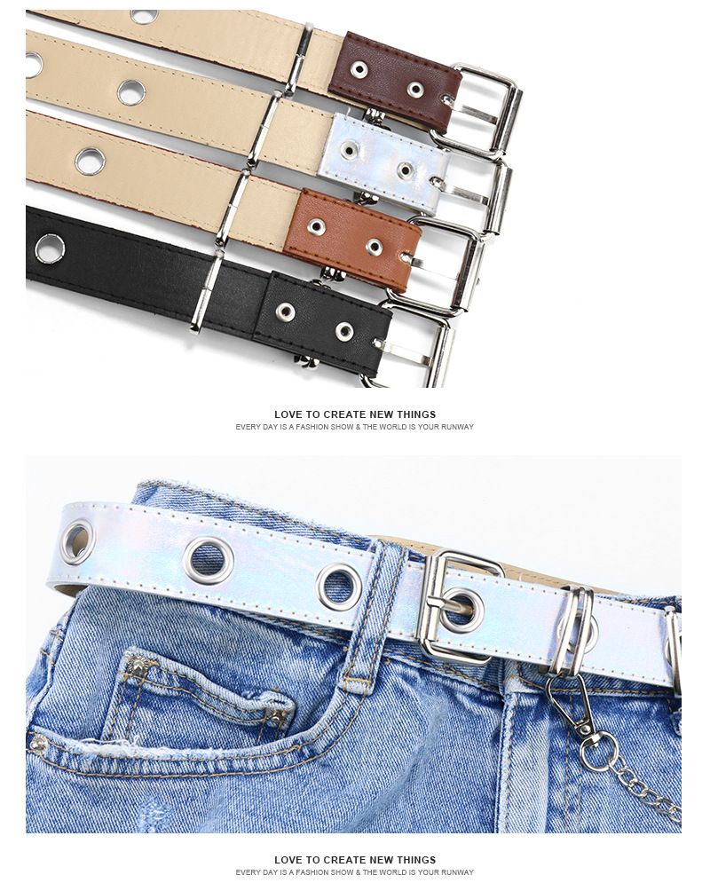 Ceinture à œil de poulet pour pantalon à simple ou double rangée, décoration de chaîne suspendue à la mode punk jeans_voghion.com