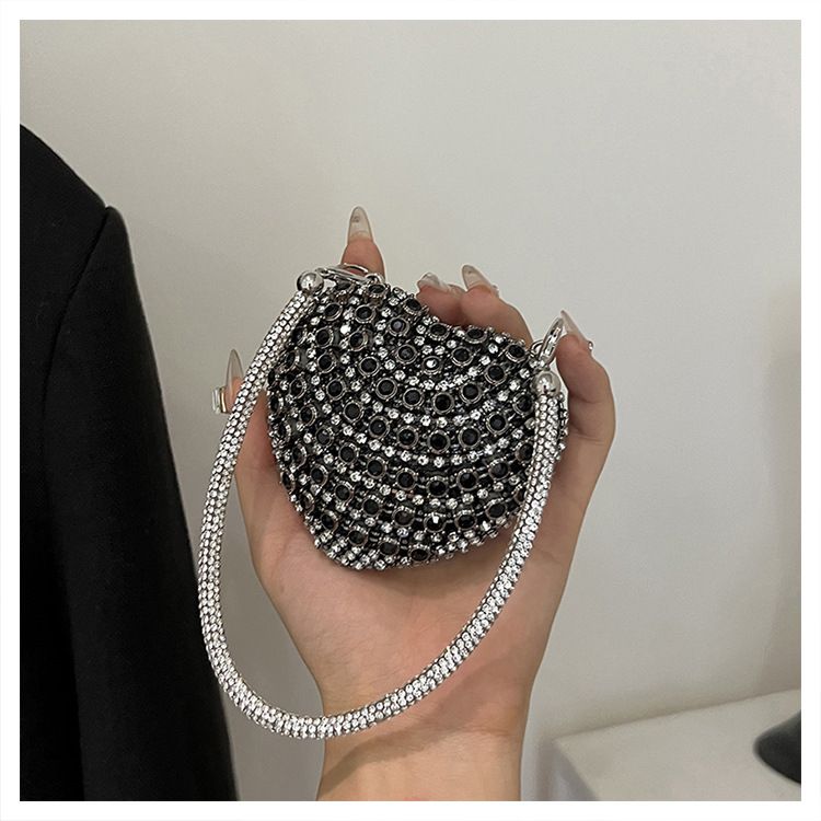 Neue Mode Funkelnder Diamant Lippenstift Mini Dekorative Clutch Crossbody Abendtasche_voghion.com