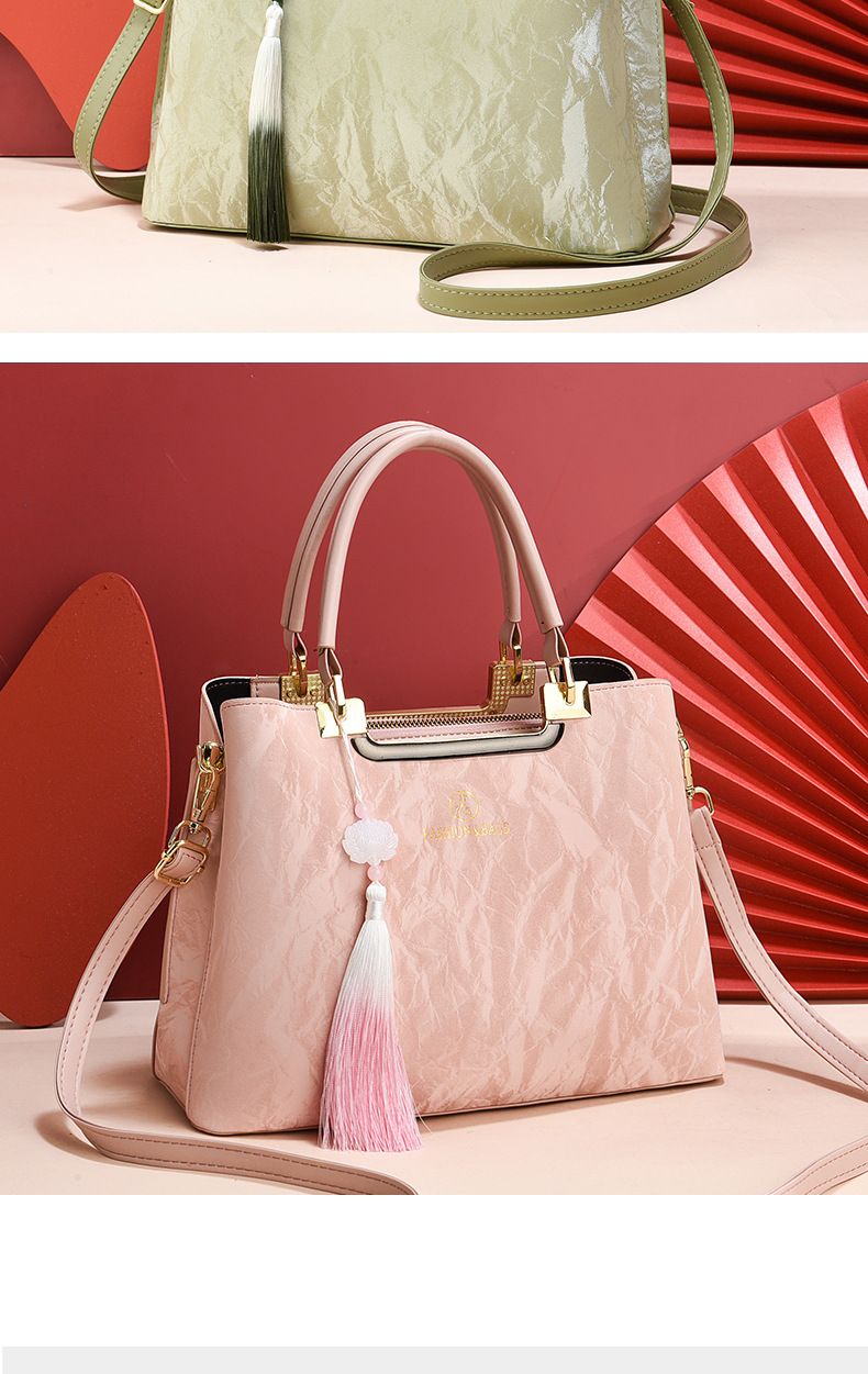Geburtstagsgeschenk Damen Mama Tasche Mode Damen mittleren Alters Tasche große Kapazität Quaste Handtasche_voghion.com