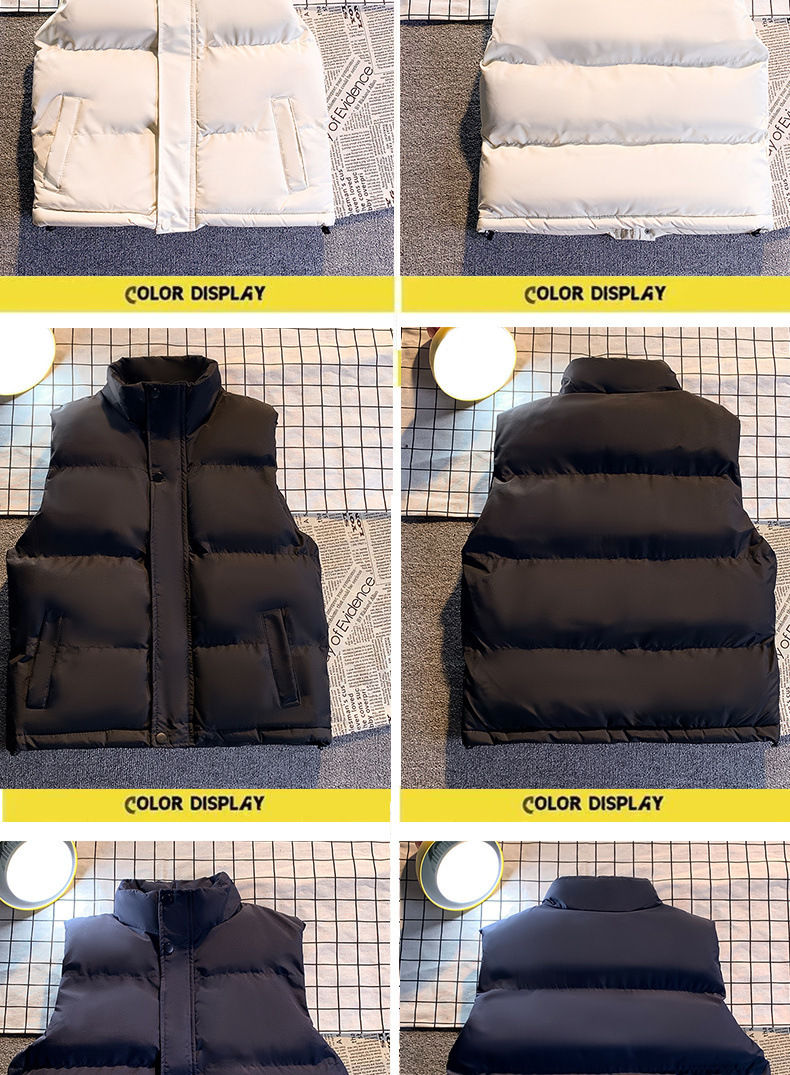 Gilet autunnali e di cotone alla moda, colletti invernali corti e ispessiti, cappotti caldi_voghion.com