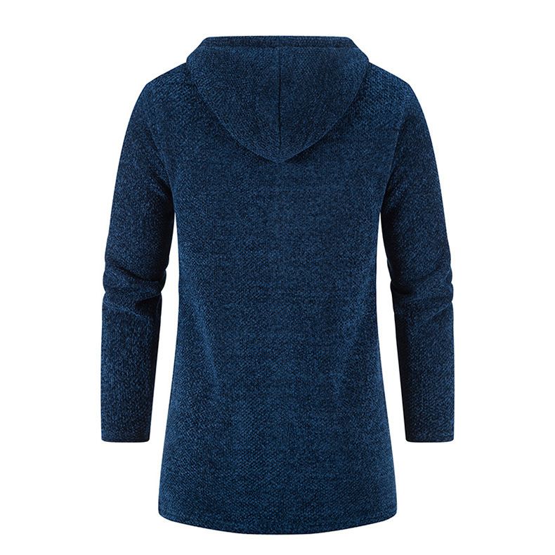 Men's medium length loose large size sweater coat knit cardigan men's top_voghion.com