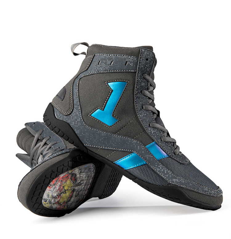 Bottes de fitness pour hommes et femmes, chaussures de combat, d'entraînement, de boxe, de lutte à canon haut, Sanda Muay Thai, chaussures de pétrissage_voghion.com
