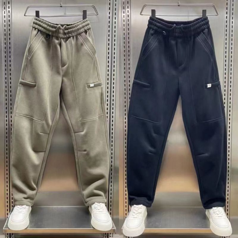 Premium Products New Autumn And Winter Personalized Pocket Youth Ankle Tied Casual For Men, Versatile Fashion, Elastic Loose Sports Pants_voghion.com