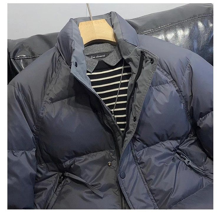 Abbigliamento maschile nuovo standard nazionale giacca da uomo in seta e cotone da uomo tinta unita collo alto giacca corta calda versatile può essere aperta_voghion.com