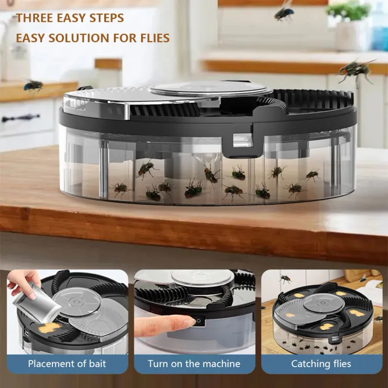 Automatic Pest Catcher USB Rechargeable Flycatcher Household Home Kitchen Automatic Flytrap Quiet Removable Insect Pest Catcher_voghion.com