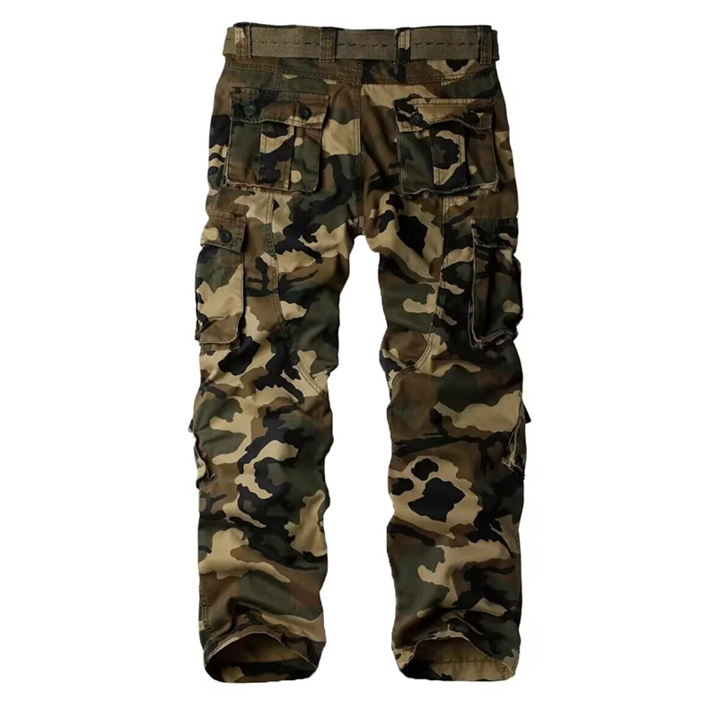Herre bomull Kamuflasje Cargo bukser Rette ben Løse fritidsbukser Wear Wear Wear Bukser Herre_voghion.com