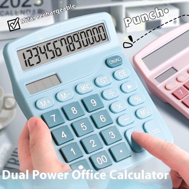 Dual Power Calculator Solar Office Accounting, Student Computer For Finance, Portable_voghion.com