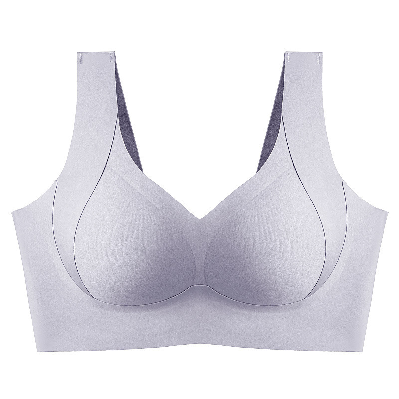 Women's Clothing Latex Cup Ice Silk Thin Style Beautiful Back Without Rims Tube Top to Close Side Breasts Push-up Bra_voghion.com