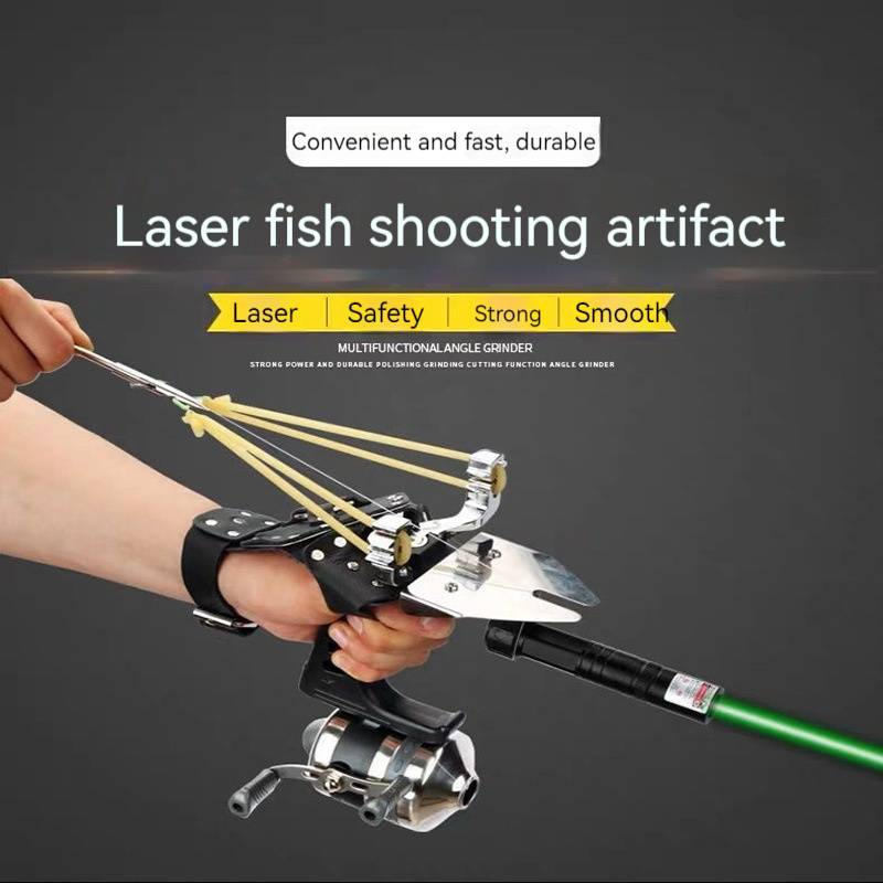 Lance-pierre de pêche en plein air avec moulinet et gants de protection - Attrapez plus de poissons avec précision et confort_voghion.com