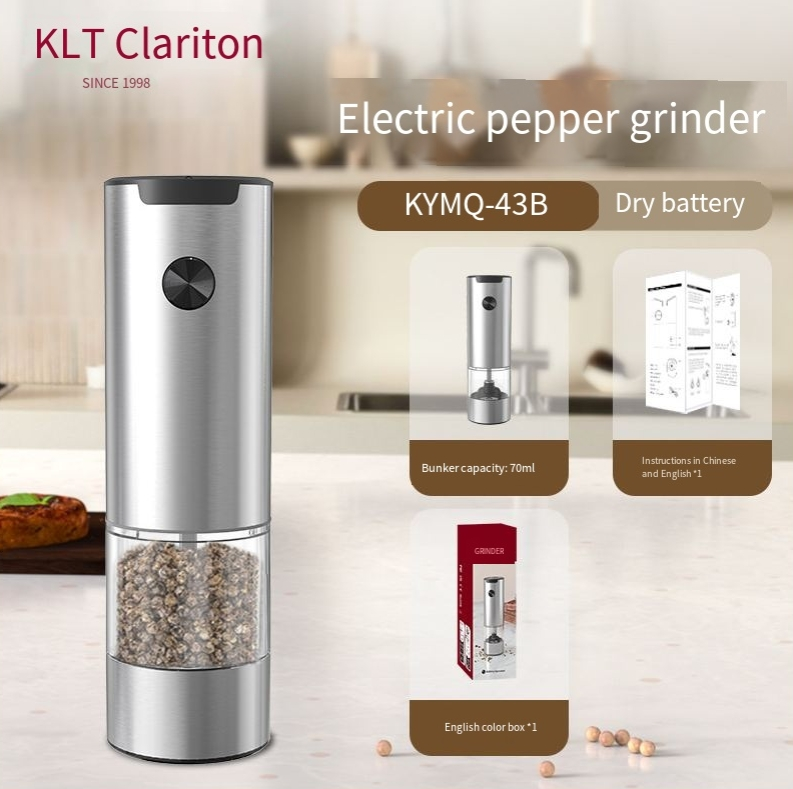 Elektryczny młynek do pieprzu Pieprz Czarny pieprz Młynek do soli Butelka Butelka na przyprawy Słoik_voghion.com