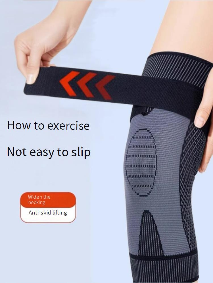 Supporto termico per ginocchio con cinghie regolabili - Maniche lunghe a compressione per uomo e donna - Sollievo da dolori articolari, artrite e freddo_voghion.com
