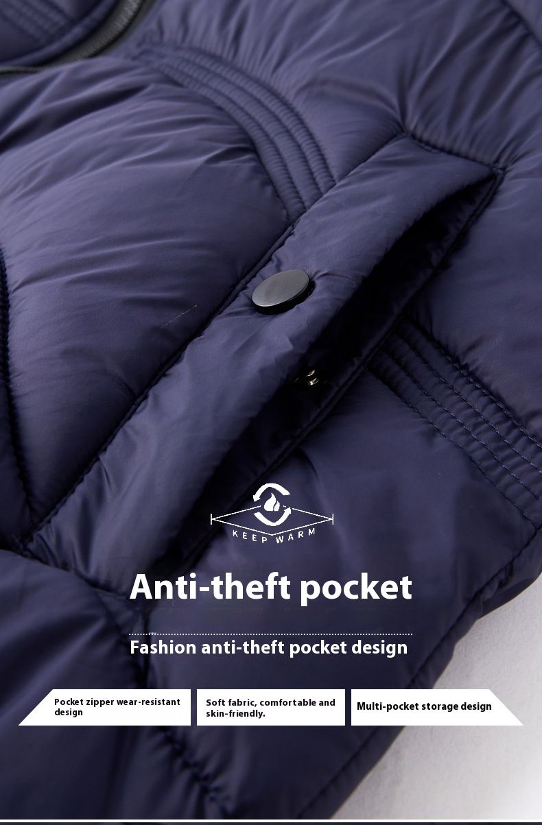 Leichte Steppjacke für Herren mit abnehmbarer Kapuze, Slim Fit-Außenmaterial aus Nylon, lässiger Wintermantel mit Reißverschluss für den Stadtverkehr_voghion.com