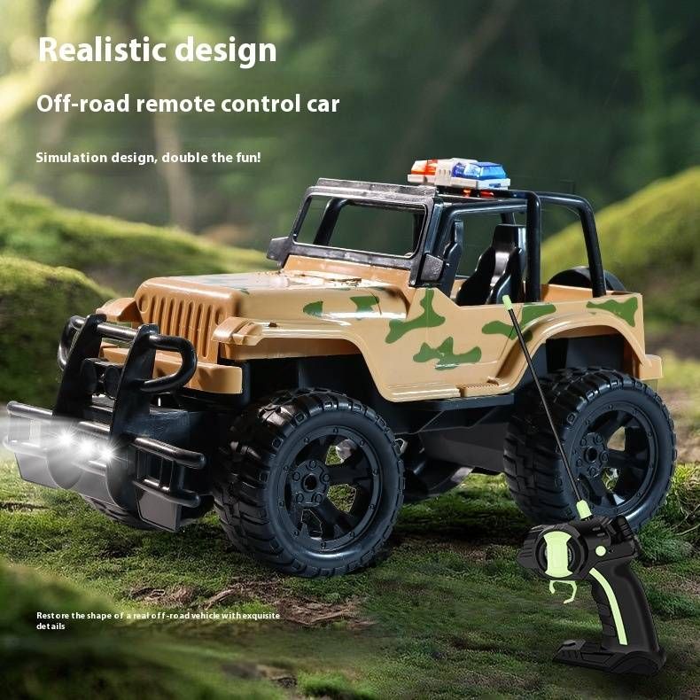 Jeep tout-terrain télécommandée 4x4 – Voiture télécommandée rechargeable avec phares à LED, drift et escalade pour enfants (jaune/blanc/bleu/rouge/camouflage)_voghion.com