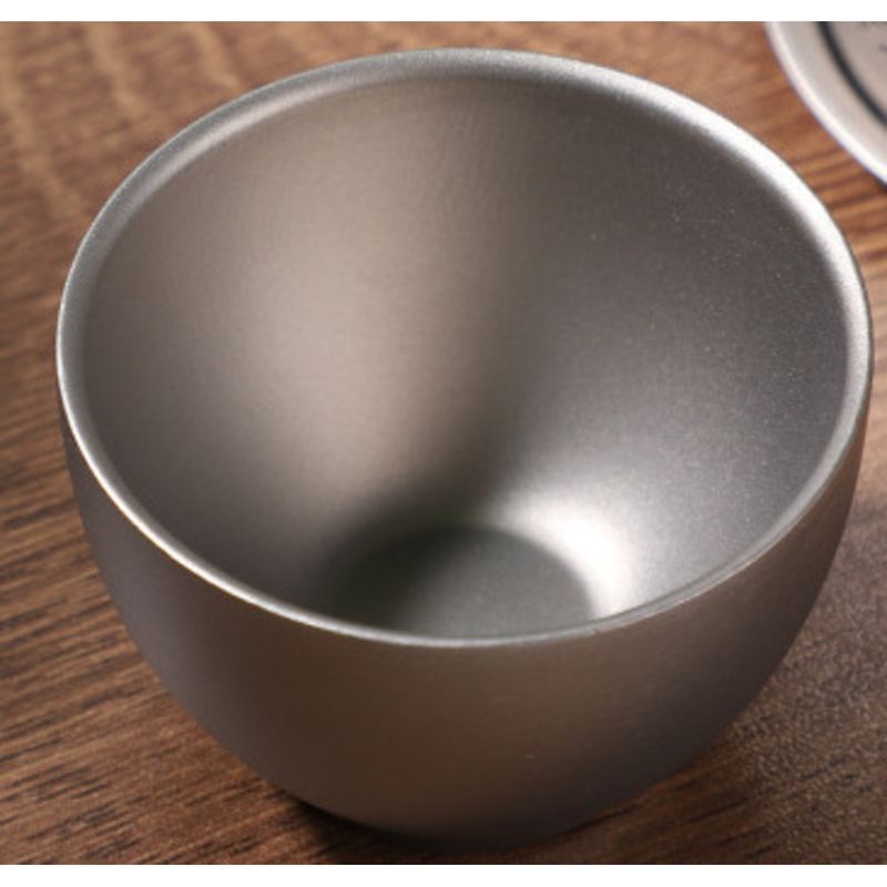 Ensemble en titane pur, camping en plein air, tasse à double couche, théière, théière à filtre portable_voghion.com
