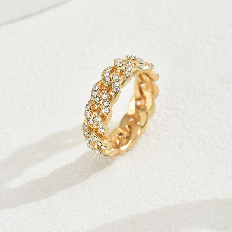 Anello da dito indice con design versatile con diamanti e avvolgimento a croce di alta qualità, stile geometrico, OL, solido, da donna_voghion.com