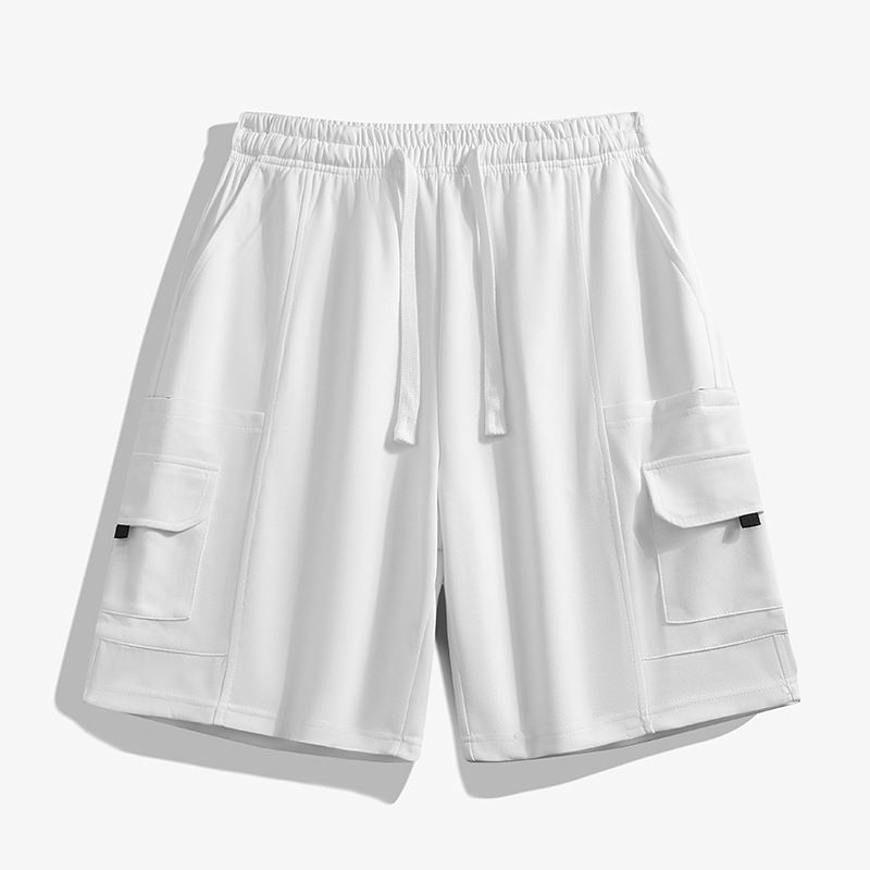 Ropa de trabajo, pantalones cortos deportivos, moda, holgados, con múltiples bolsillos, capri elásticos, pantalones casuales de verano, para hombre_voghion.com