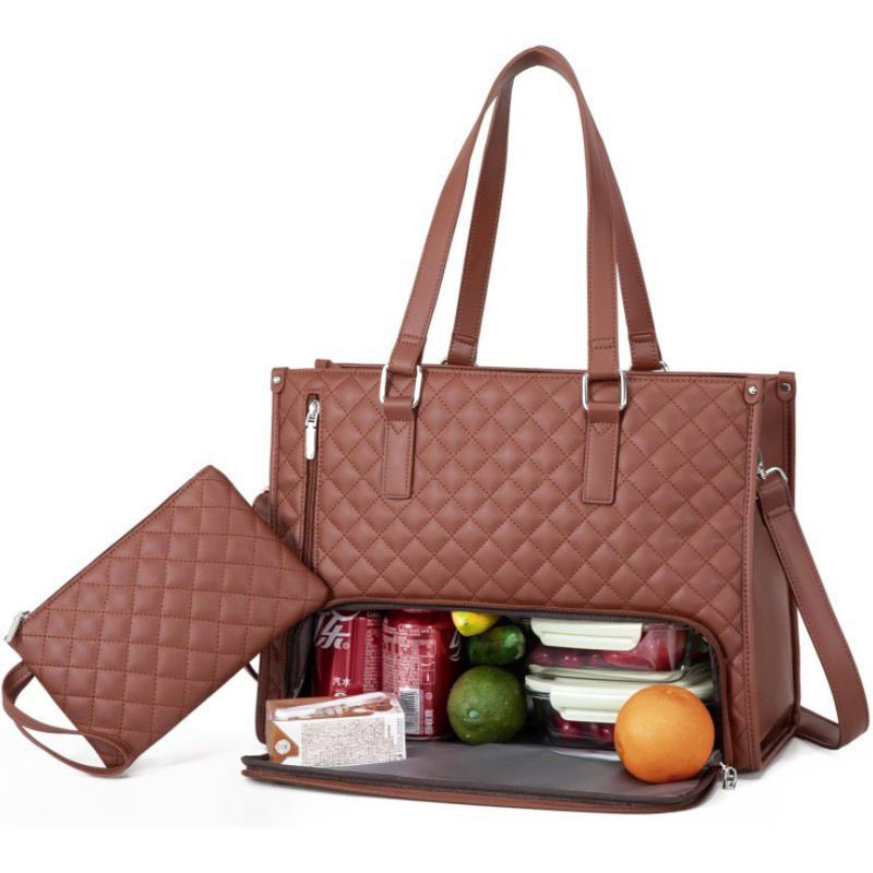 Nuova borsa per donna, porta pranzo isolato, a prova di perdite, grande portafoglio a tracolla, porta computer portatile_voghion.com