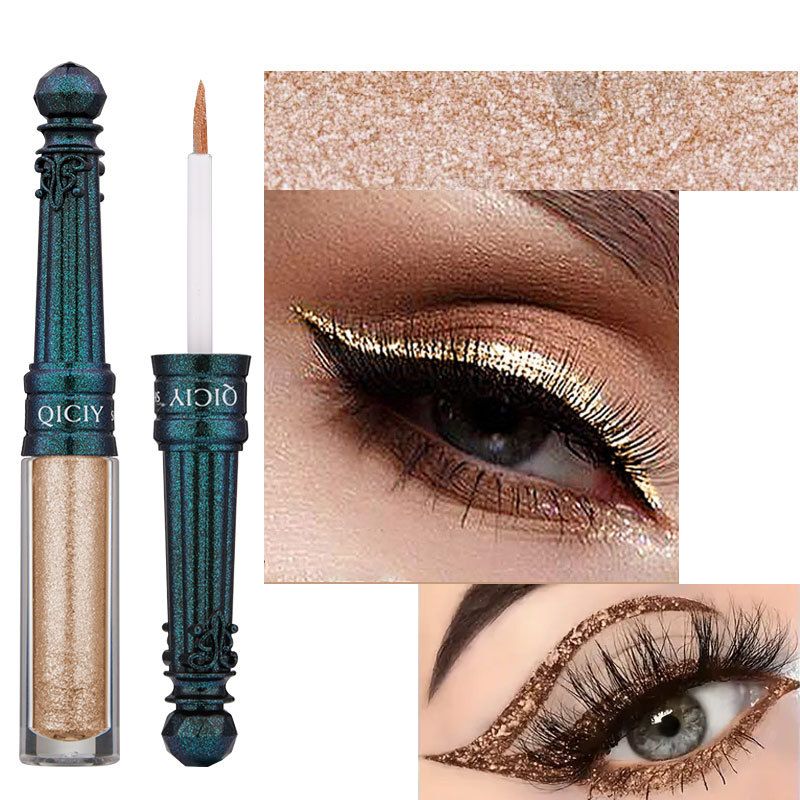 Lidschatten- und Liner-Kombination QICIY 6-Farben-Eyeliner für mehrfarbigen, wasserfesten, natürlichen, glänzenden, nicht verschmierenden Eyeliner_voghion.com