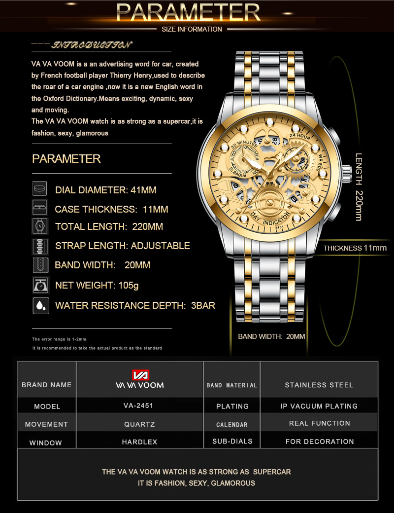 Montres à bracelet en acier pour hommes, montres étanches pour hommes_voghion.com