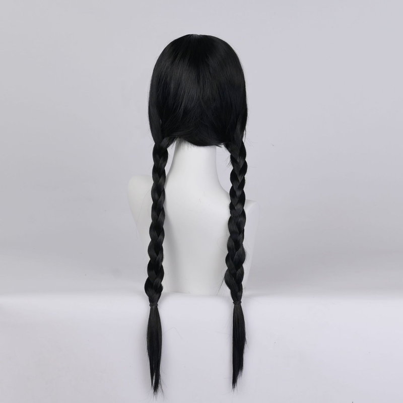 Synthetic wig Black doublecos High temperature silk chemical fiber full head wig_voghion.com