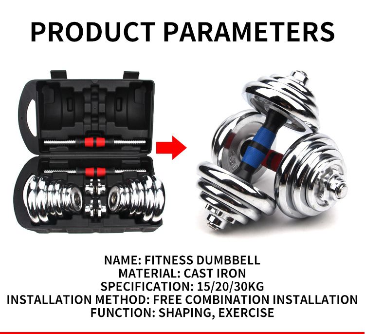 Haltères de poids réglables de 15 kg, barres de poids de galvanoplastie, haltères de gymnastique, ensemble d'haltères pour hommes, musculation, chaud_voghion.com