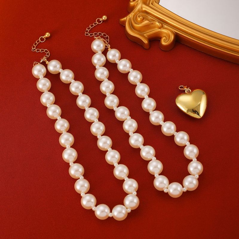 Collana con perline rotonde esagerate in stile punk europeo e americano, collana personalizzata a forma di amore rimovibile con nicchia temperamento_voghion.com