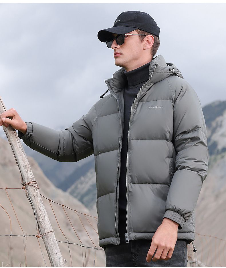 Piumino invernale da uomo con cappuccio, 90% piumino d'anatra, caldo e spesso, nuovo, alla moda, resistente al freddo, corto_voghion.com