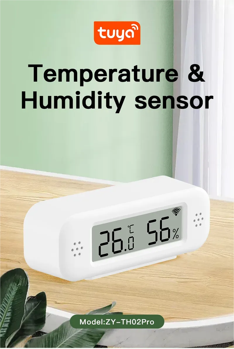 Tuya WiFi Mini Temperatura Umidità per Termometro Igrometro Intelligente APP Allarme Remoto Funziona con Google Home Yandex Alexa_voghion.com